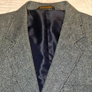 Haggar Gray Herringbone Sport Coat Classic Tailored Blazer 44R